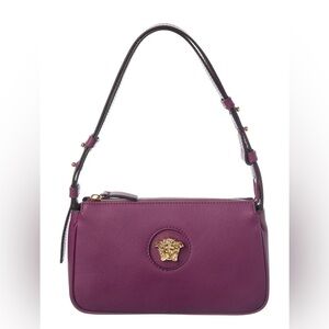 Versace Rich Purple Shoulder Bag with Gold Medusa